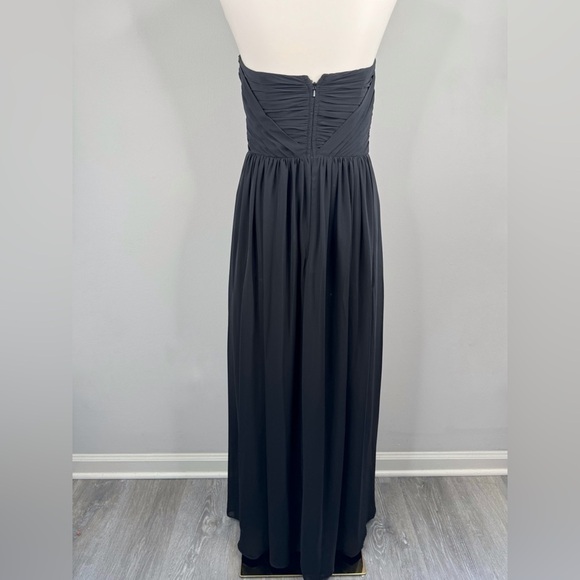 Bari Jay Empire Waist Gown Pleated Detail with Ruffle Prom Dress size 8 Black - Picture 10 of 12